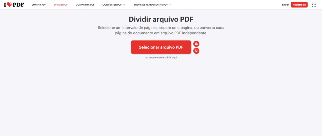Seleção e extração de páginas específicas de um arquivo PDF.