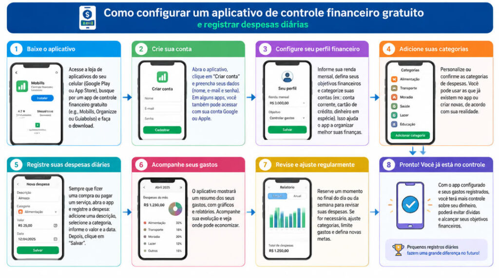 como configurar um aplicativo de controle financeiro gratuito