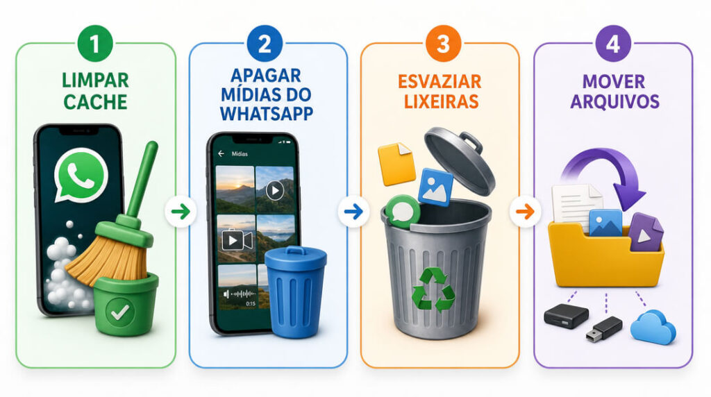 Como limpar o armazenamento do celular